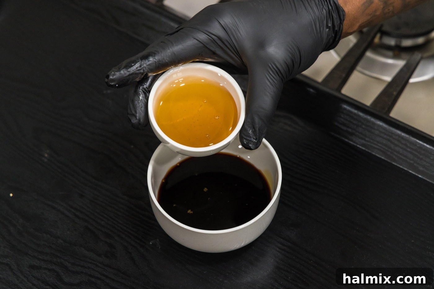 The Ultimate Surf and Turf Appetizer 7 adding honey to maple soy sauce mixture