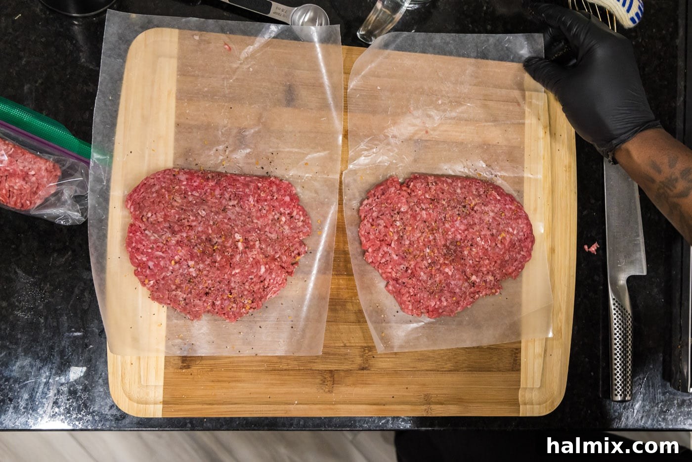 burger patties seasoned with Montreal steak seasoning