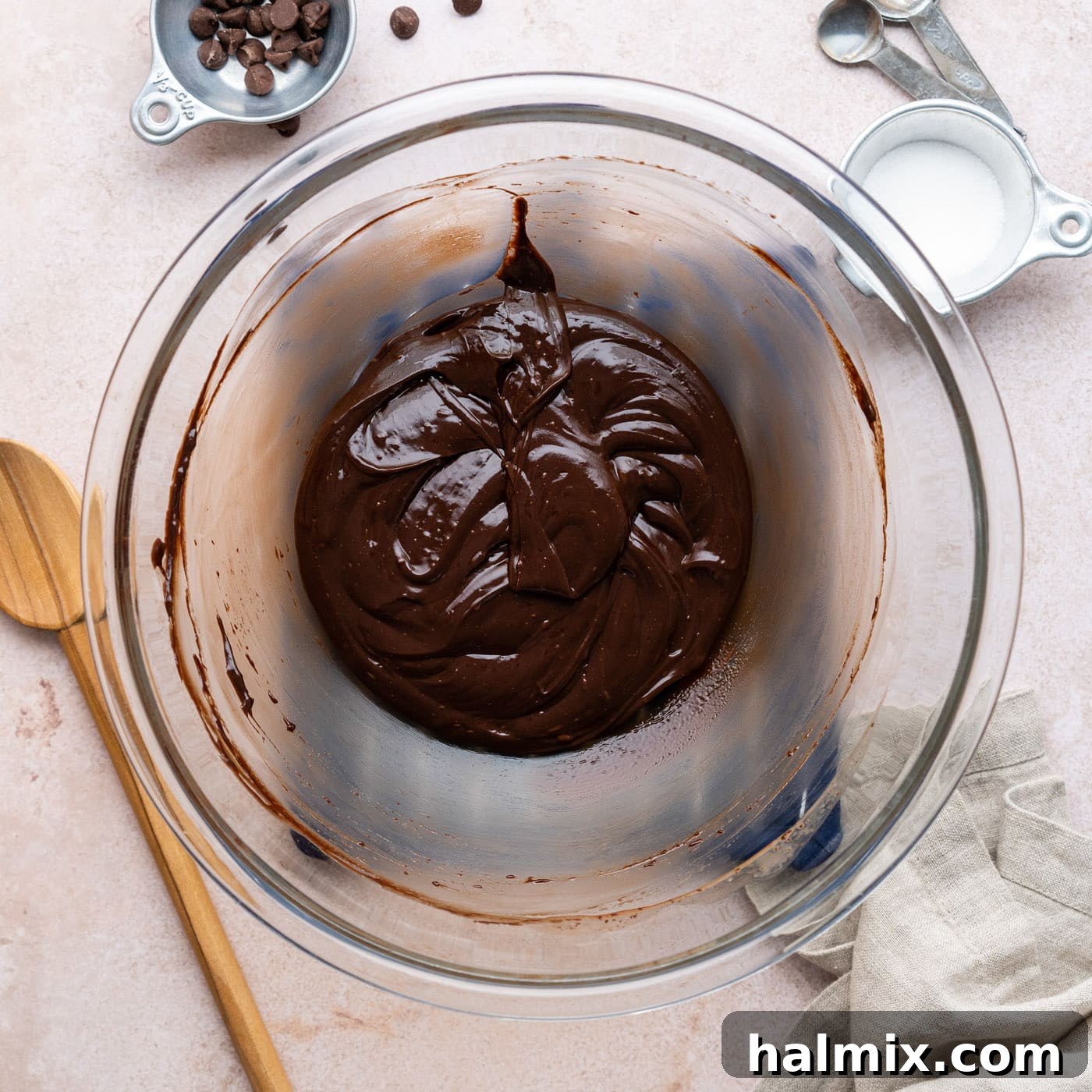 chocolate ganache in a bowl