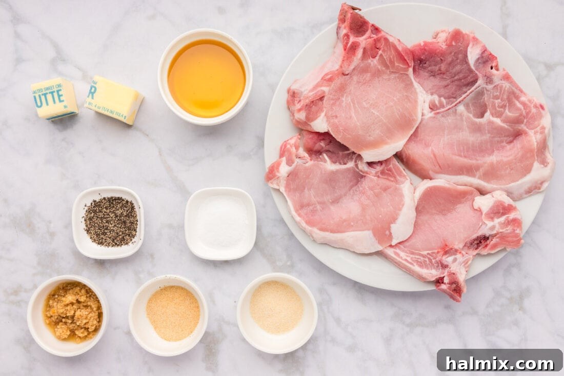 Ingredients for Garlic Butter Pork Chops