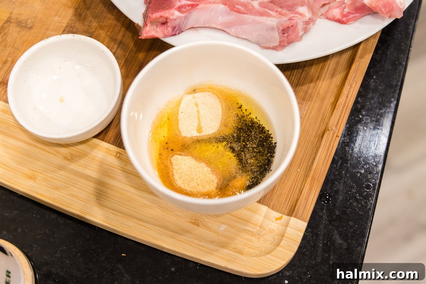 garlic butter ingredients in a bowl