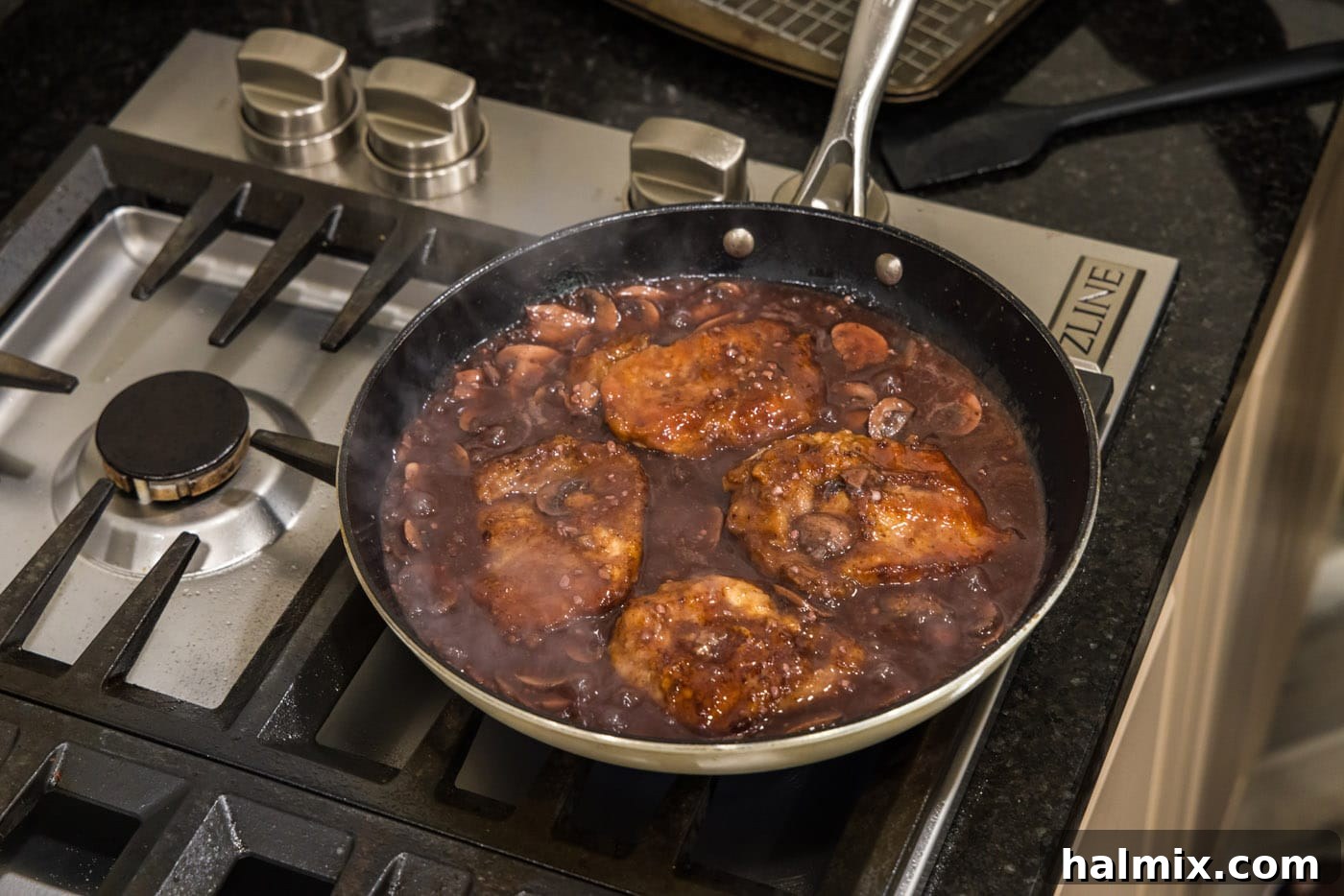 Marsala Veal: Italian Elegance 14 Perfectly cooked veal Marsala, glistening with rich sauce and mushrooms, nestled in a skillet