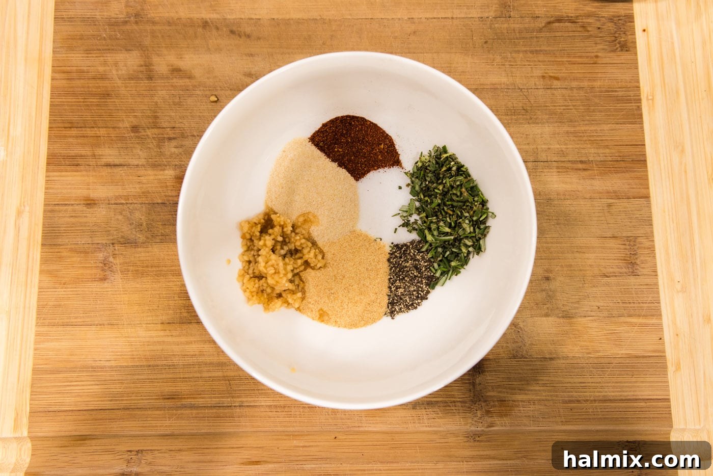 Chargrilled Lamb Loins 5 bowl of seasonings