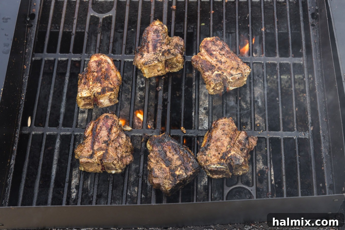 Chargrilled Lamb Loins 10 lamb loin chops on the grill