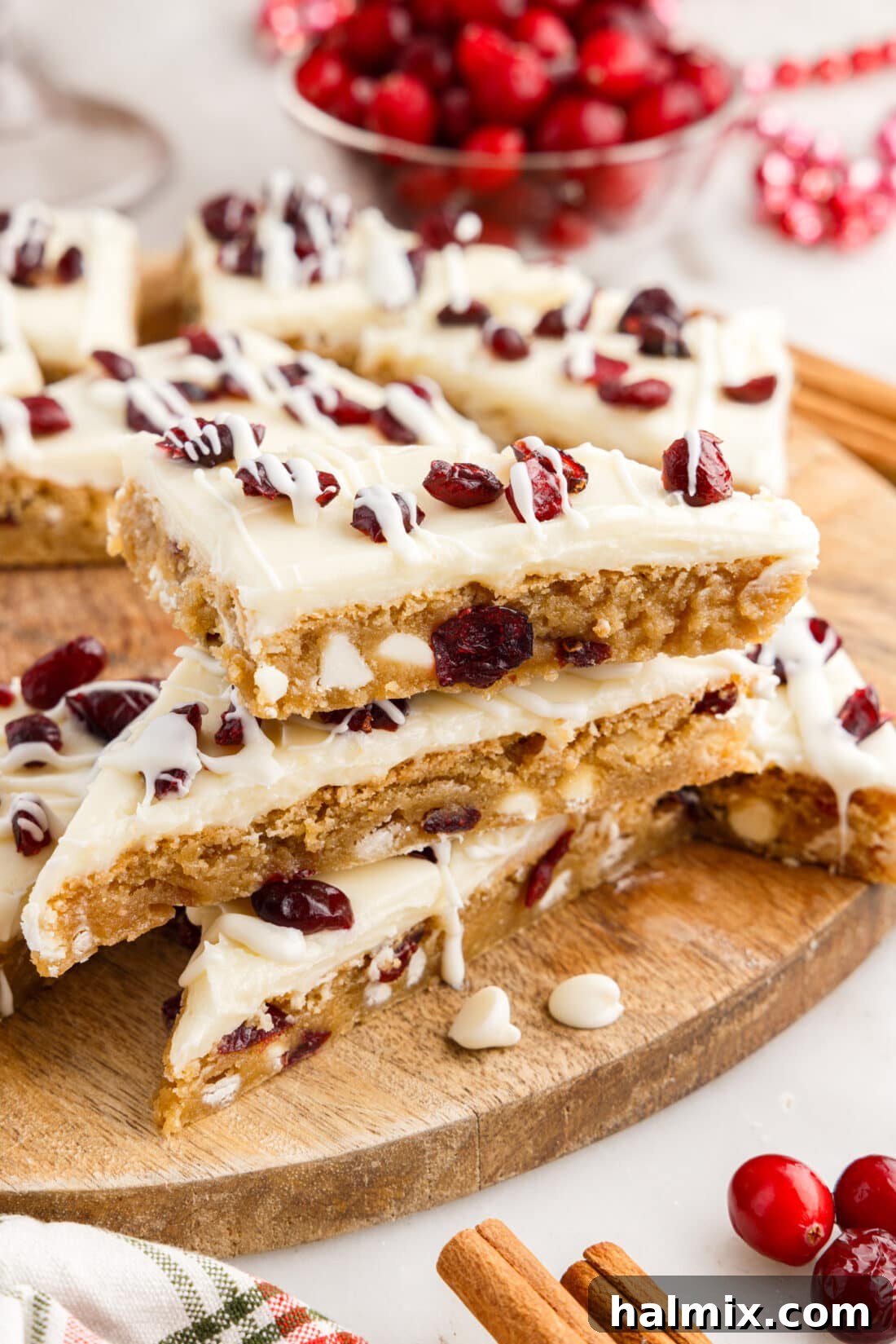 Tangy Cranberry Dream Bars 2 Stack of Cranberry Bliss Bars