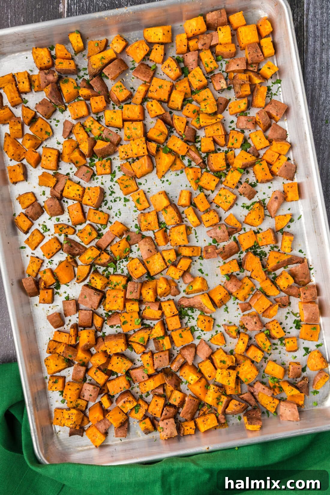 Caramelized Sweet Potatoes 3 Baking sheet of Roasted Sweet Potatoes
