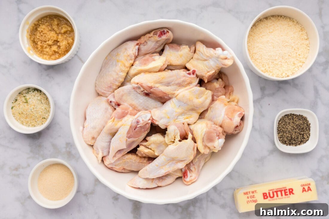 Crispy Garlic Parmesan Wings 4 Ingredients for Garlic Parmesan Wings