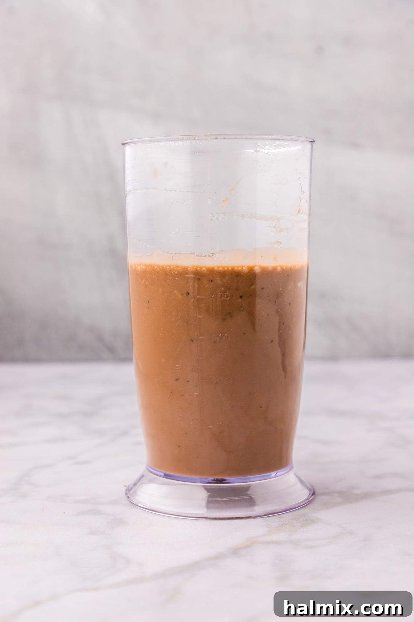 Sweet-Tart Balsamic Dressing 8 Freshly blended balsamic vinaigrette in a jar, ready to be chilled