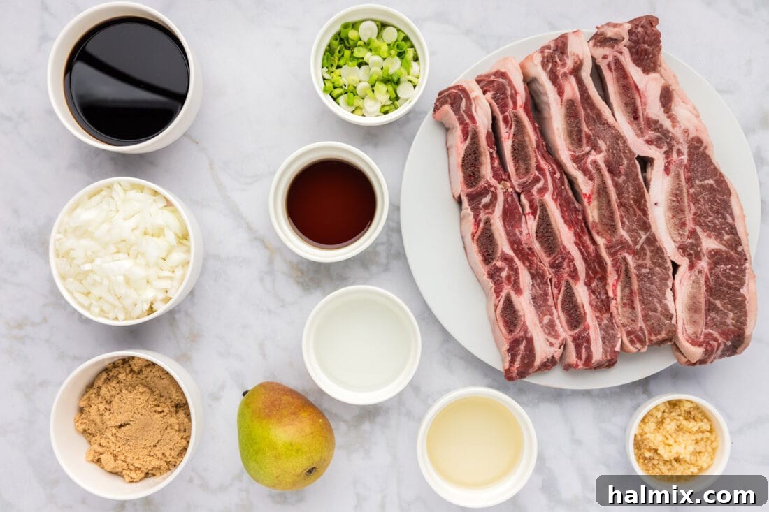 Ingredients for Korean Short Ribs