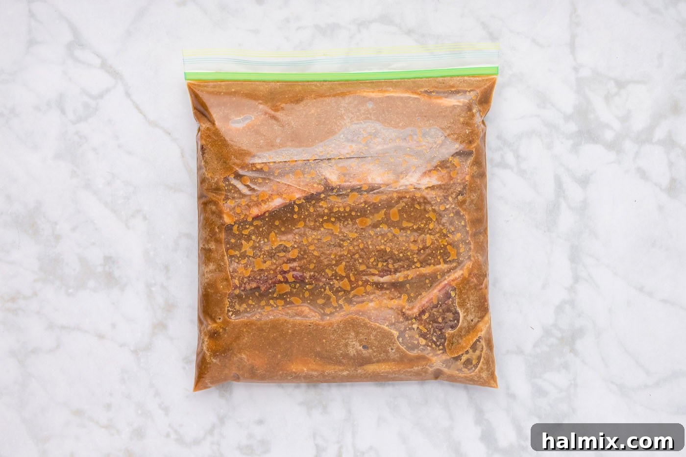 Marinating short ribs in Korean marinade