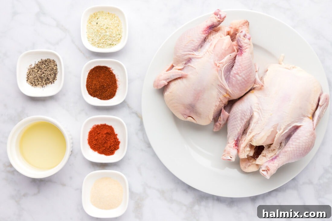 Ingredients for Deep Fried Cornish Hens