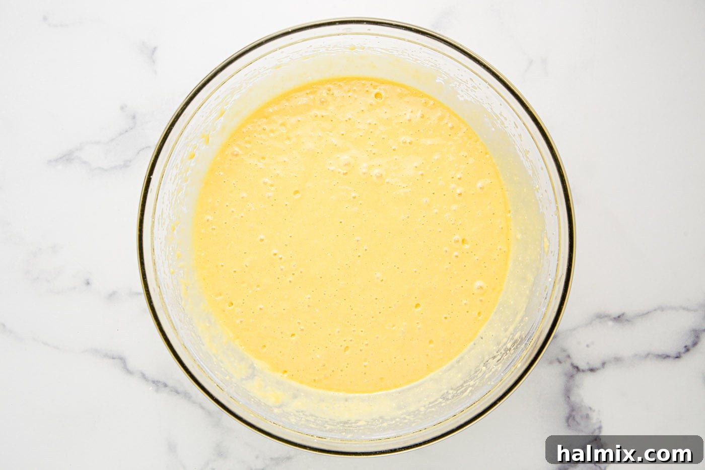 Cake batter in a bowl