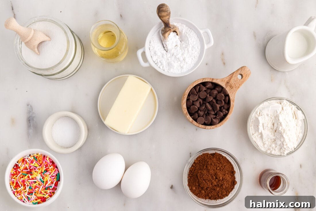 A selection of ingredients laid out for making Bronuts