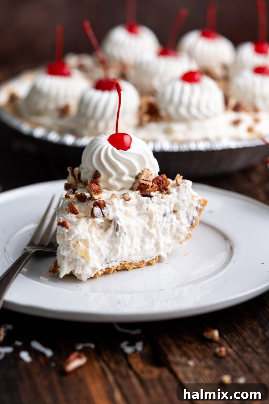 Slice of Million Dollar Pie on a plate