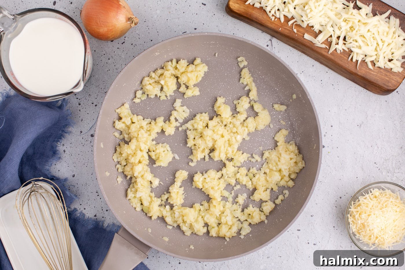 onion and garlic. mixture in skillet