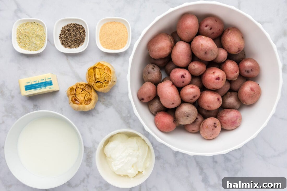 Ingredients for Garlic Mashed Potatoes