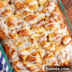 Overhead photo of Cinnamon Roll Casserole