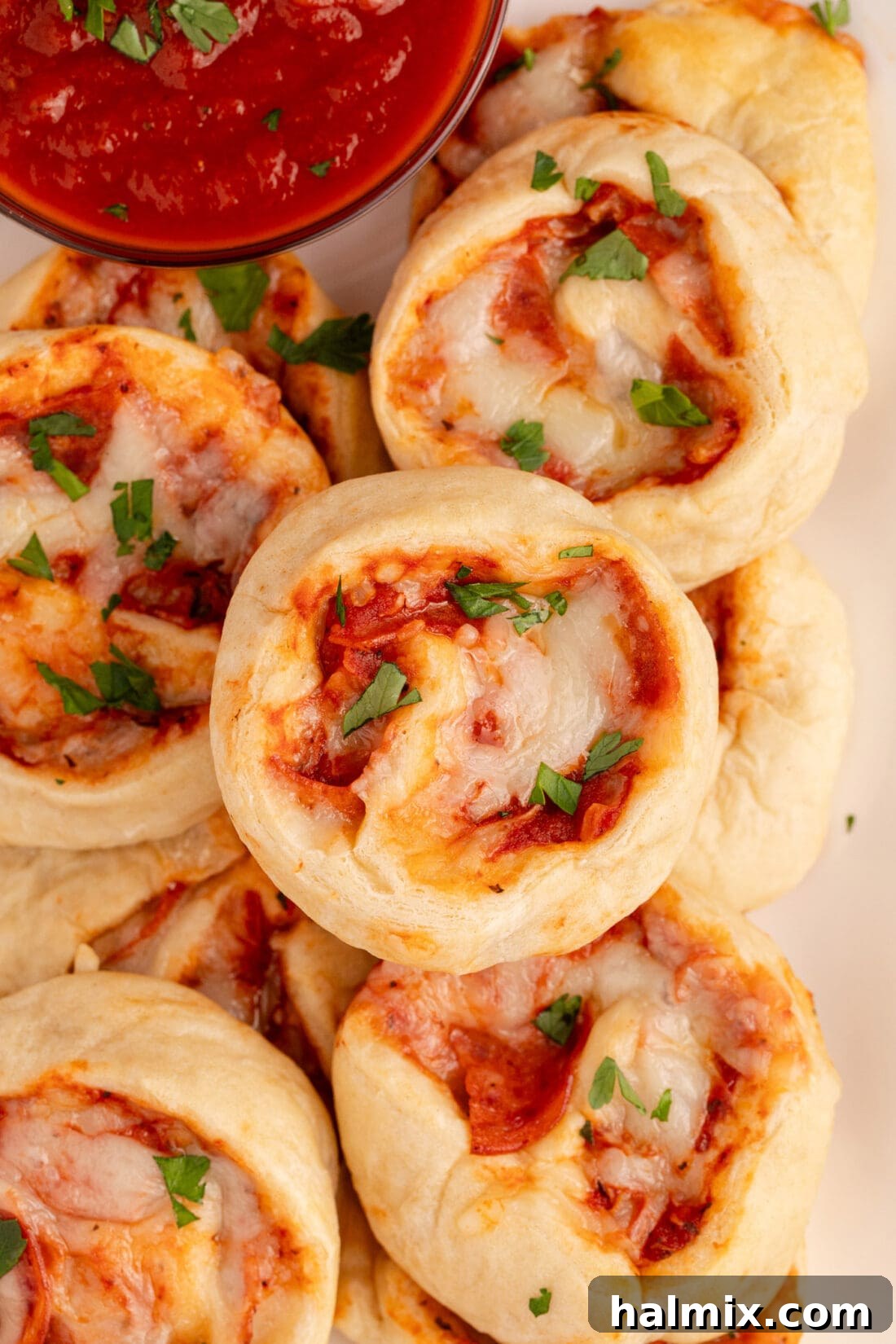 Close up photo of Pizza Pinwheels