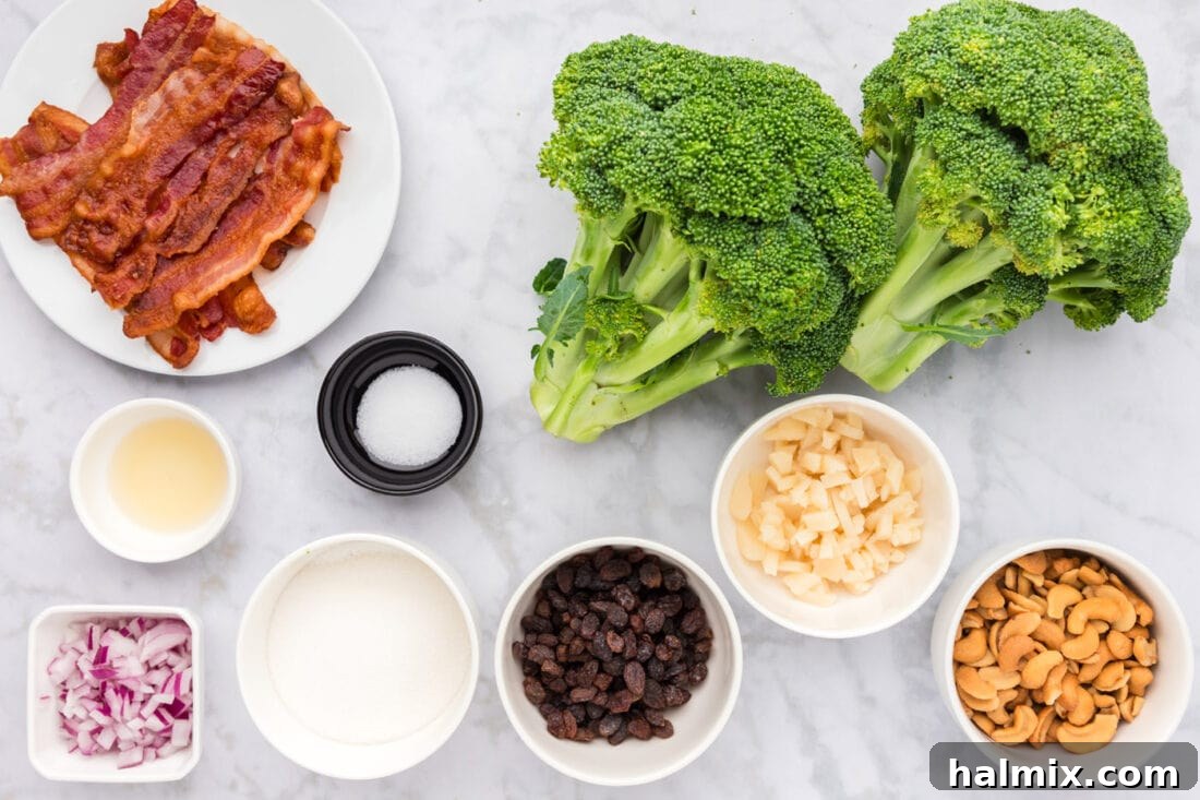 Crunchy Broccoli Cashew Delight 4 Ingredients for Broccoli Cashew Salad