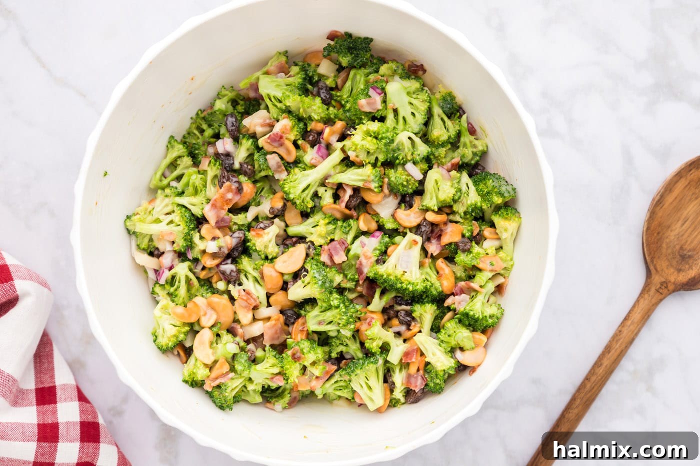 the best ever broccoli cashew salad