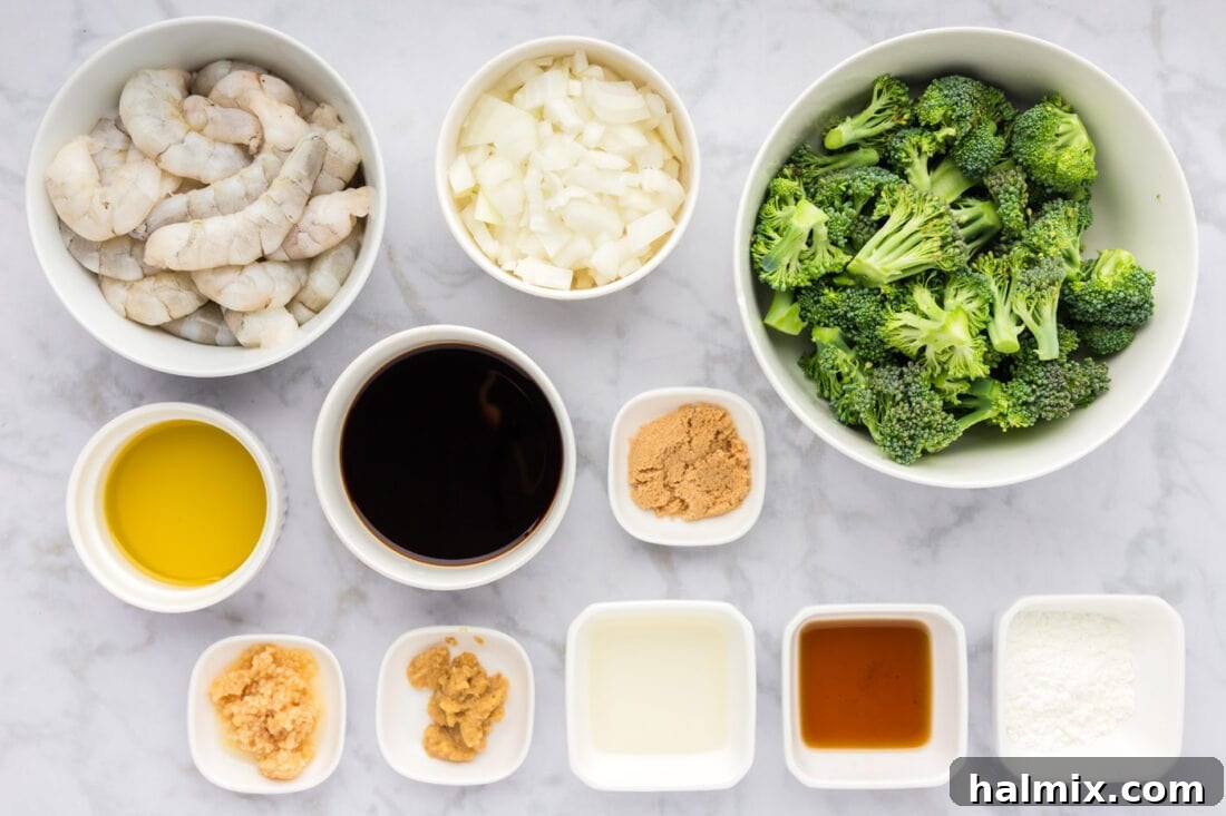 Ingredients for Shrimp and Broccoli