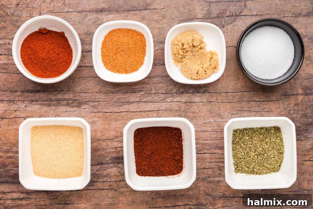 All the ingredients laid out for making Shrimp Seasoning