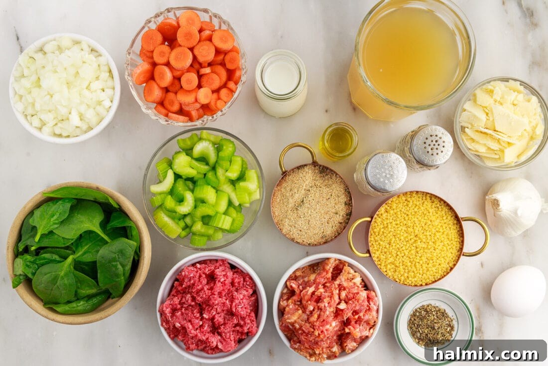 Ingredients for Italian Wedding Soup