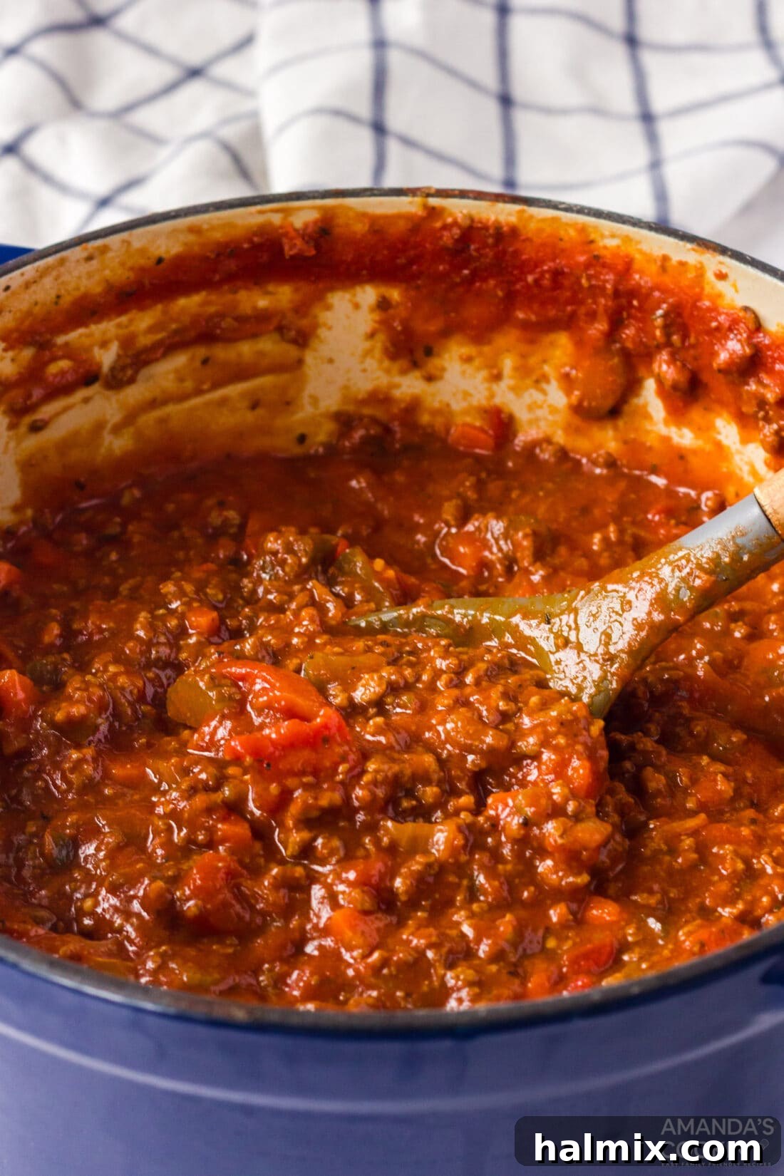 pot of bolognese sauce