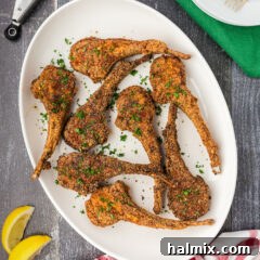 Fried Lamb Chops on a platter