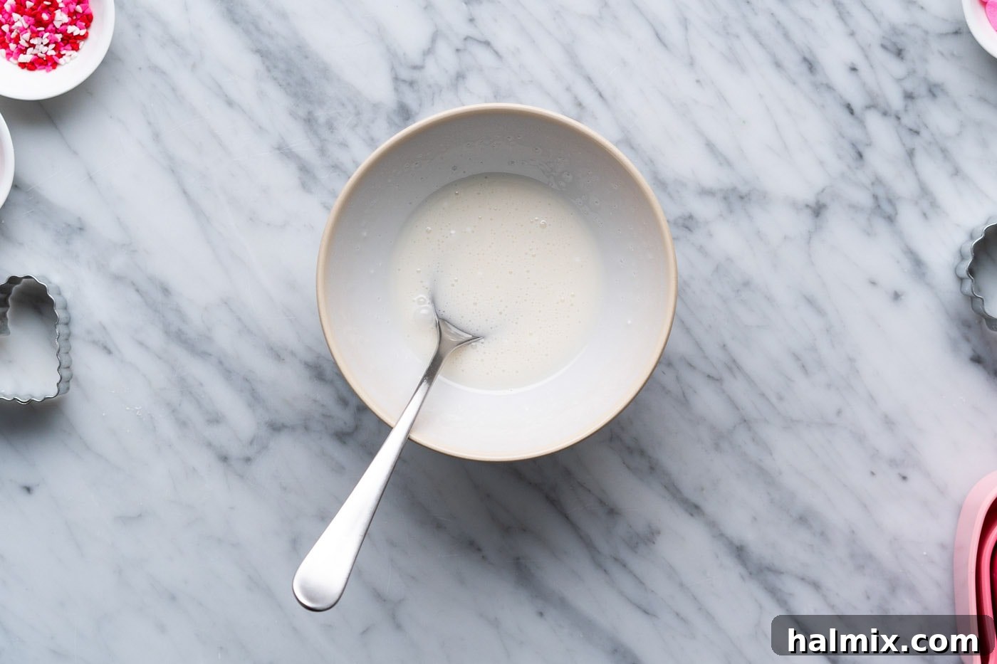 Sweetheart Pop Tarts 14 simple powdered sugar glaze in a bowl
