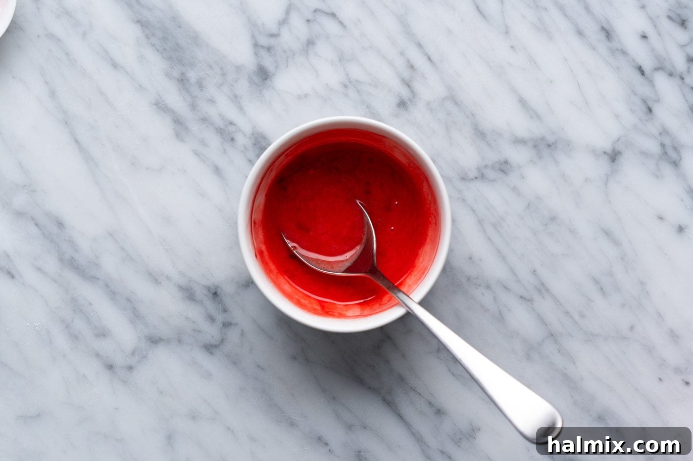 strawberry glaze in a bowl