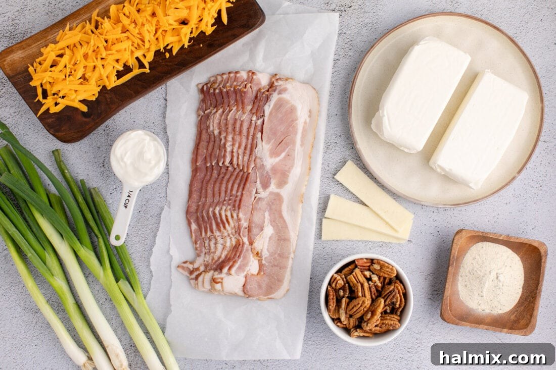 Ingredients for Football Cheese Ball