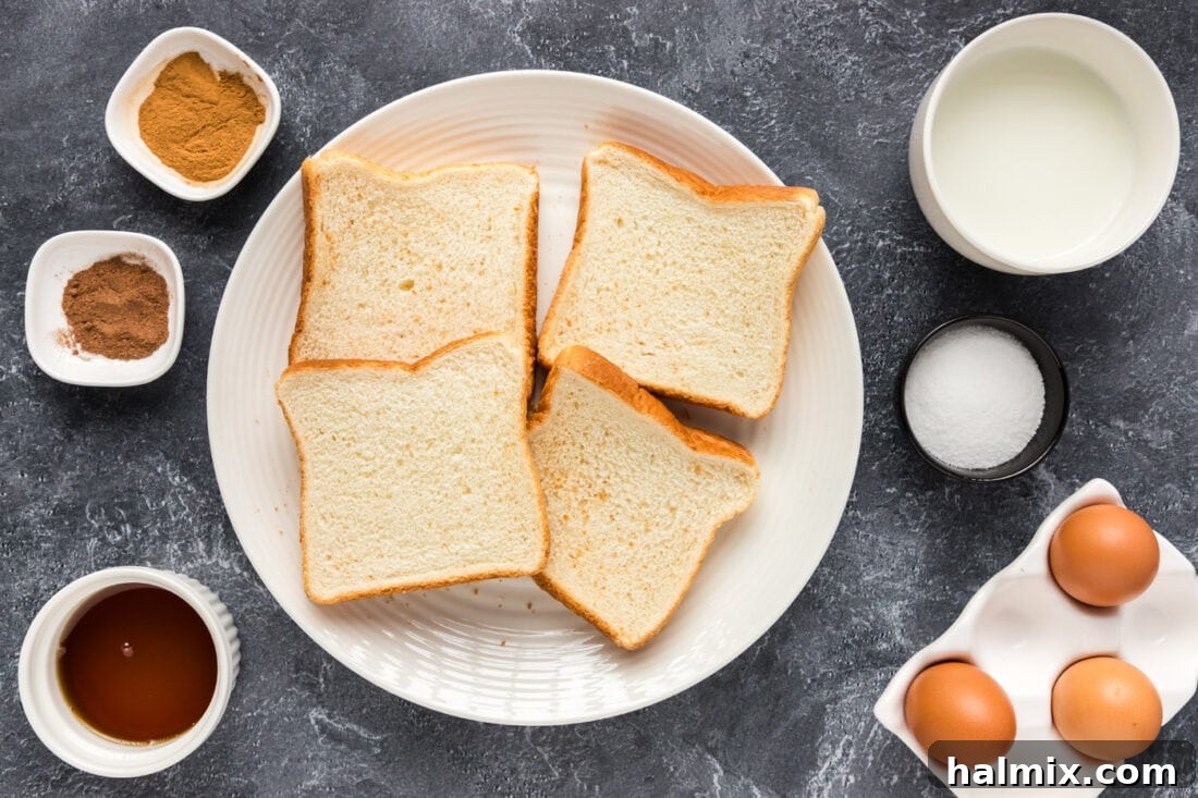 Ingredients for Air Fryer French Toast