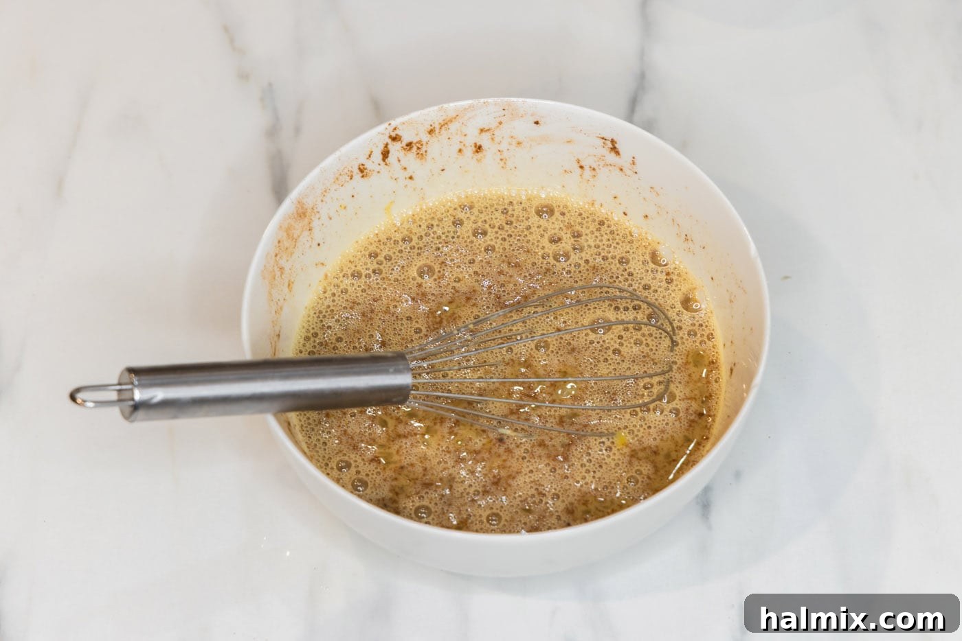 whisked French toast bread batter