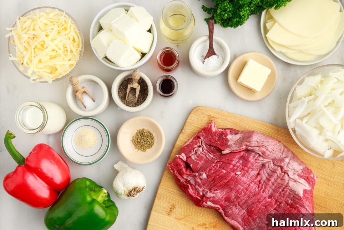 Ingredients for Philly Cheesesteak Casserole