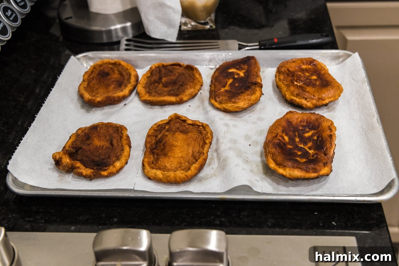 Korean fish cakes on a baking sheet