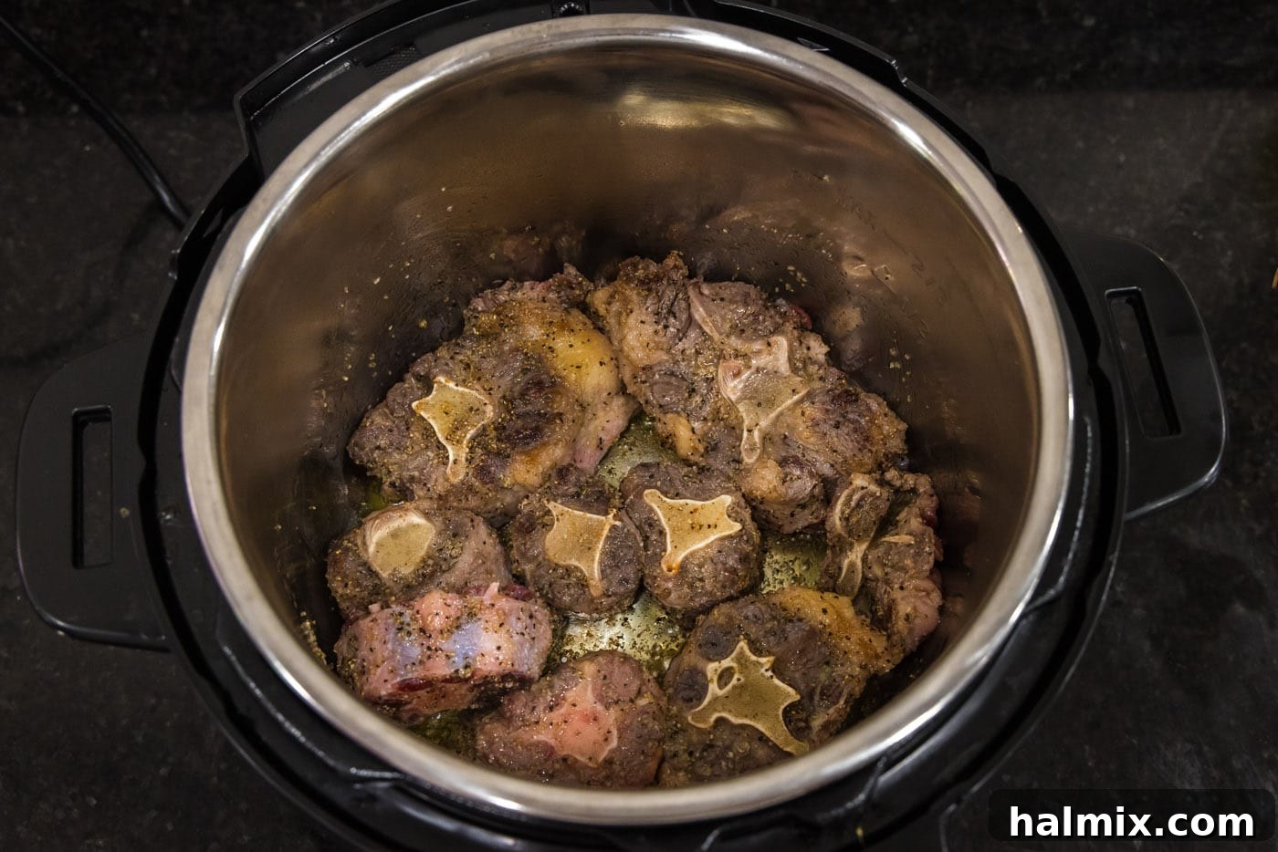 browned oxtail in instant pot