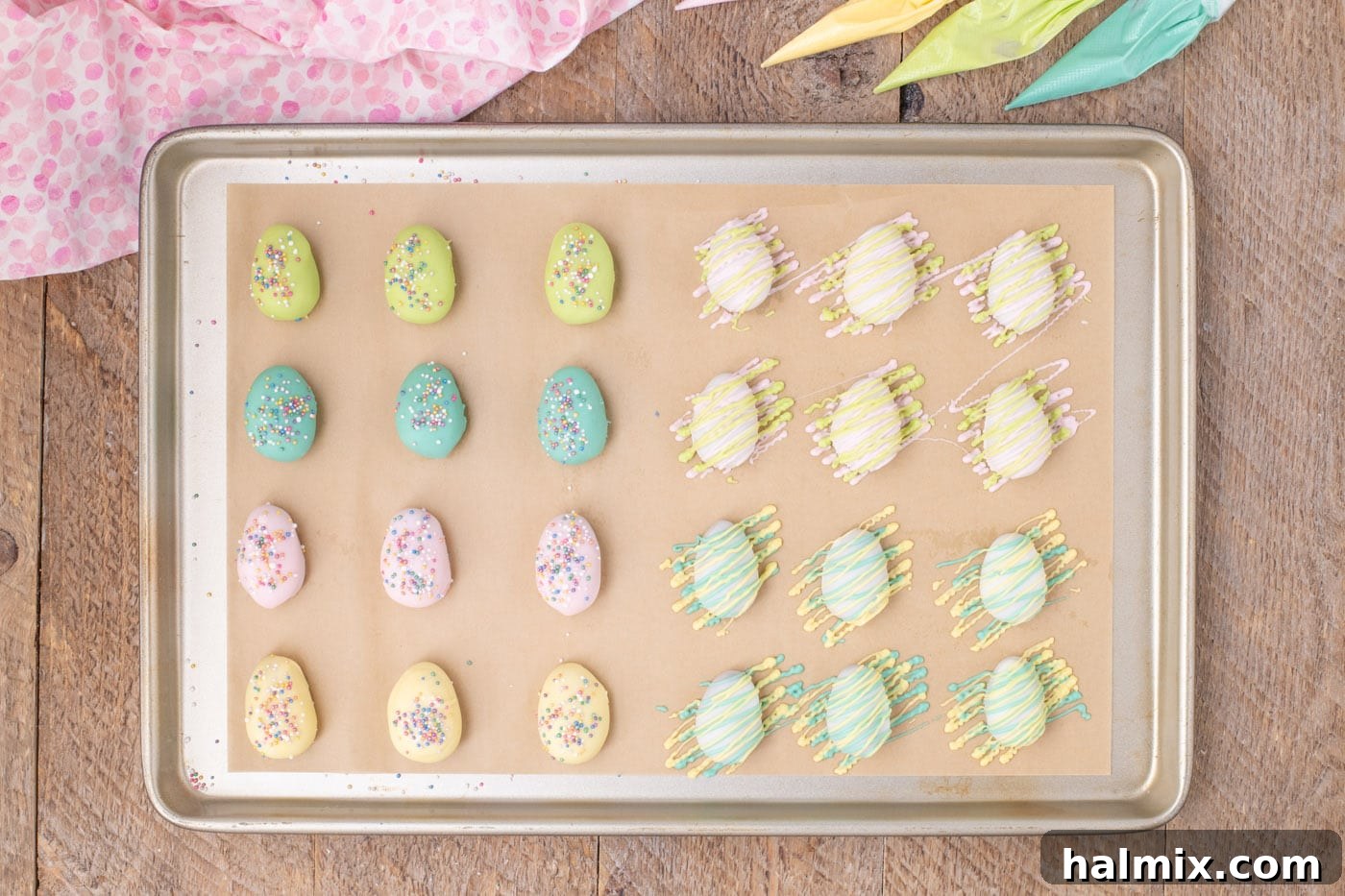 Delightful Easter Egg Oreo Truffles 12 Easter egg truffles decorated in pastel colors and sprinkles
