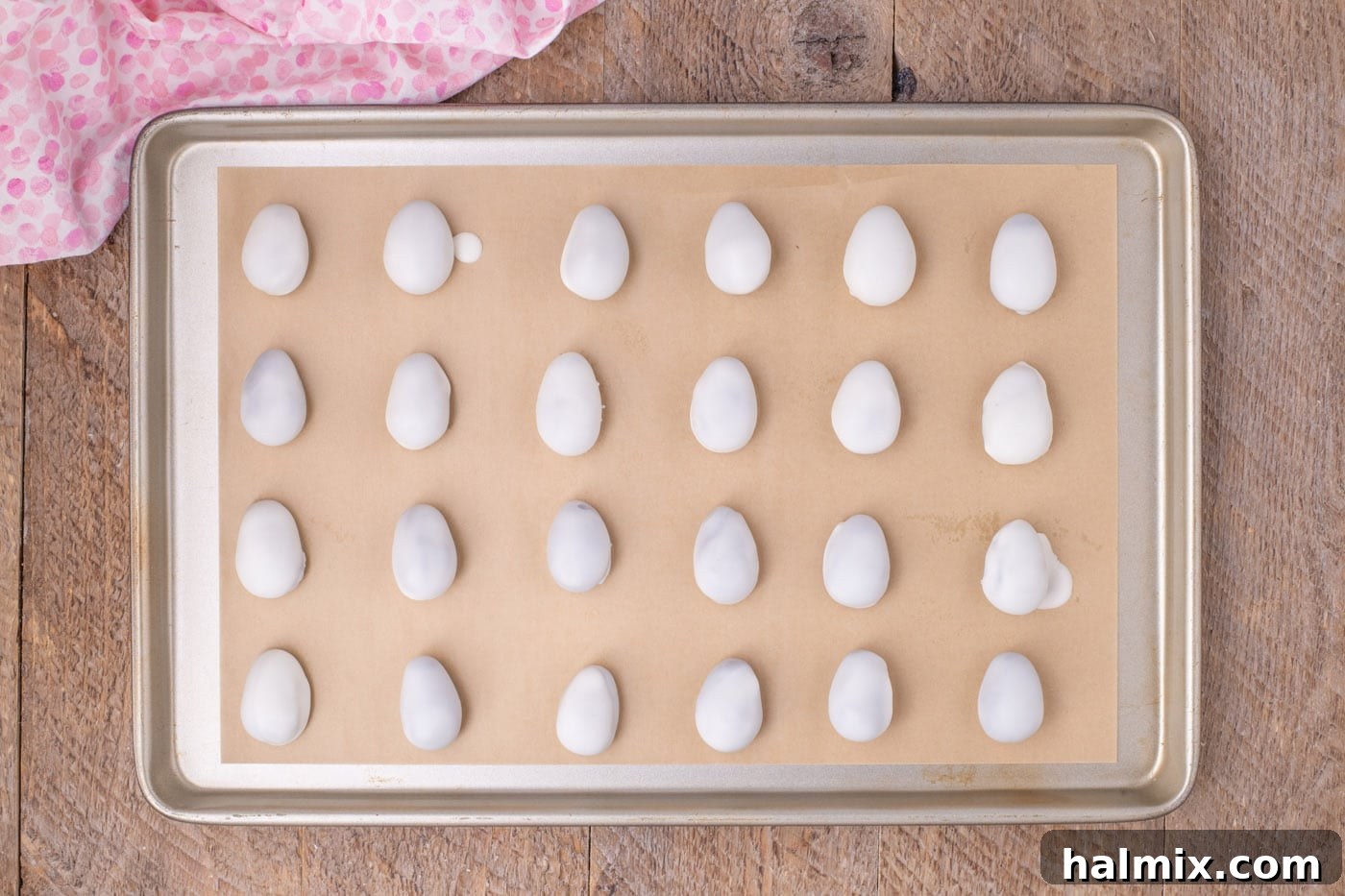 Delightful Easter Egg Oreo Truffles 10 white chocolate coated egg shaped Oreo balls