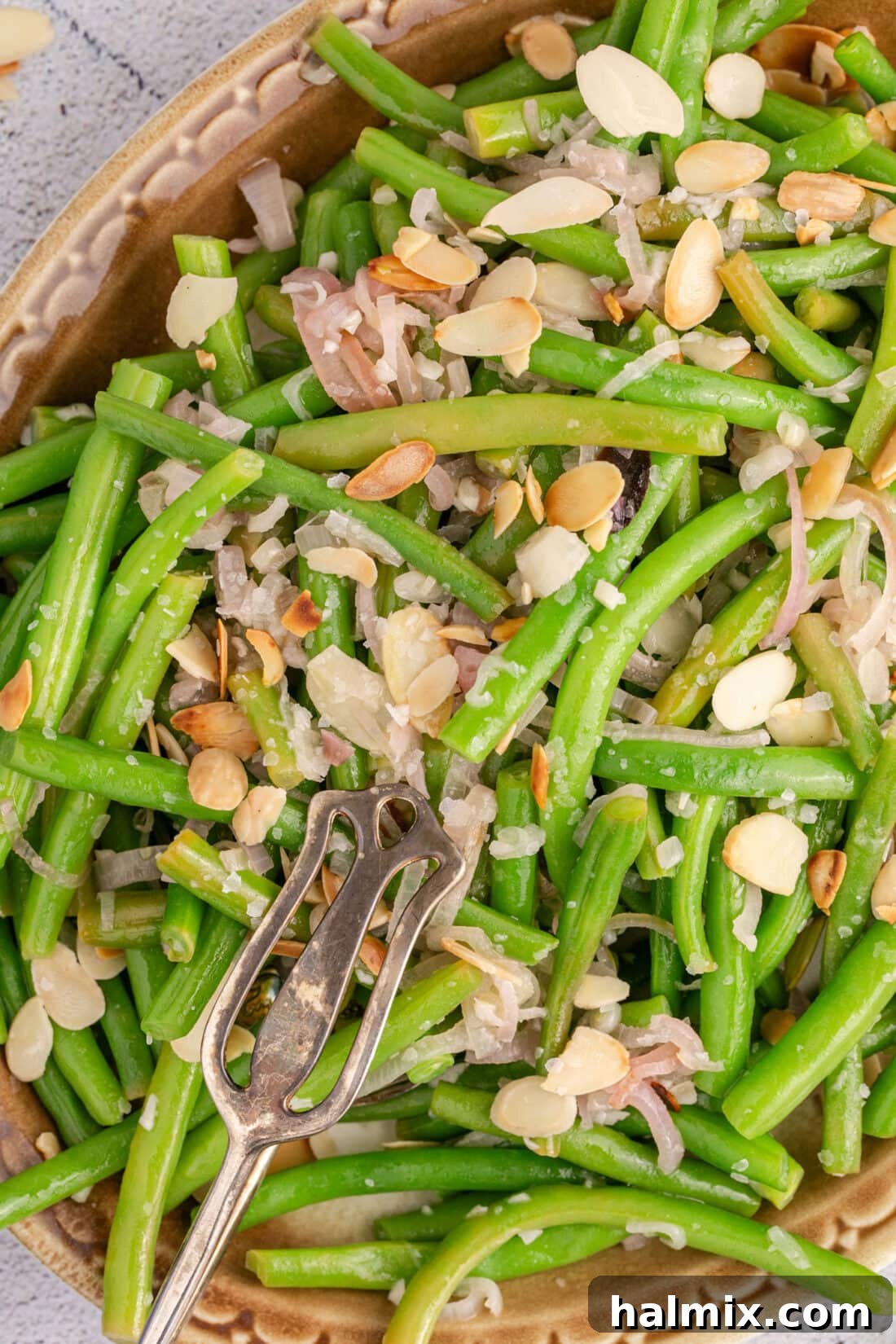 Close up photo of Green Beans Almondine