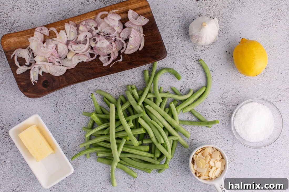 Ingredients for Green Beans Almondine