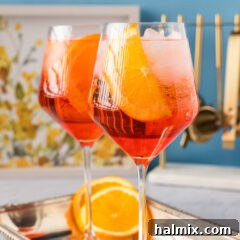 Two Aperol Spritz on a platter