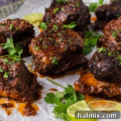 Mexican Short Ribs on a platter, showcasing a vibrant and appealing presentation.