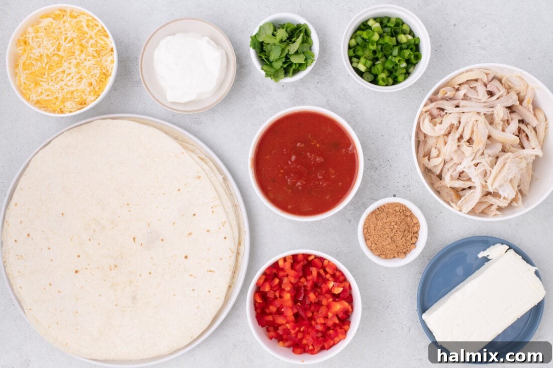 Ingredients for Mexican Pinwheels