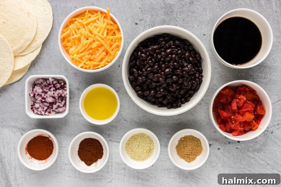 Ingredients for Black Bean Tacos